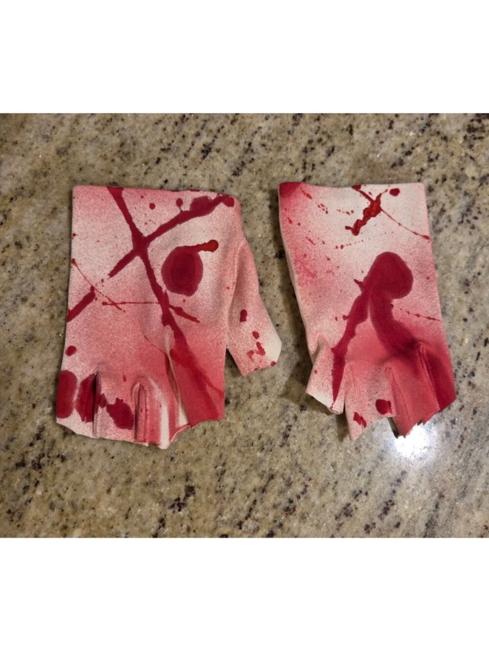Women's Size XL XXL Fingerless Blood Soaked Stain Spatter Gloves Costume Horror